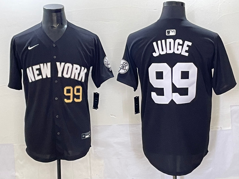 Men 2025 New York Yankees #99 Judge black Nike MLB Jersey style 725007